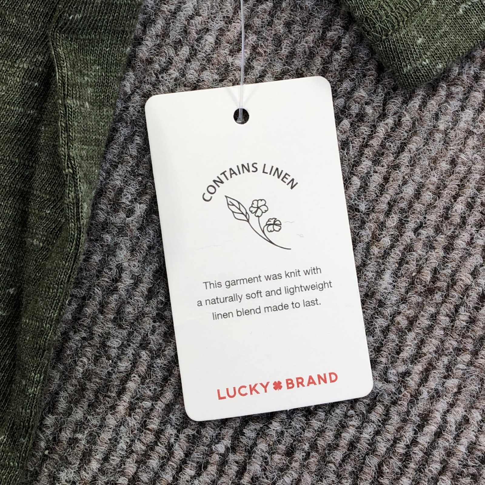 Lucky Brand Shirt Mens Medium Green Linen Henley Tee Tagless Jersey Lightweight gallery