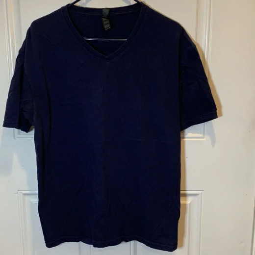 Gildan SoftStyle Deep Navy Blue Short Sleeve Men's V Neck T Shirt Size XL gallery