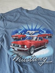 Ford Mustang Blue Delta Pro Weight Double Sided Classic Cars T-Shirt – Large