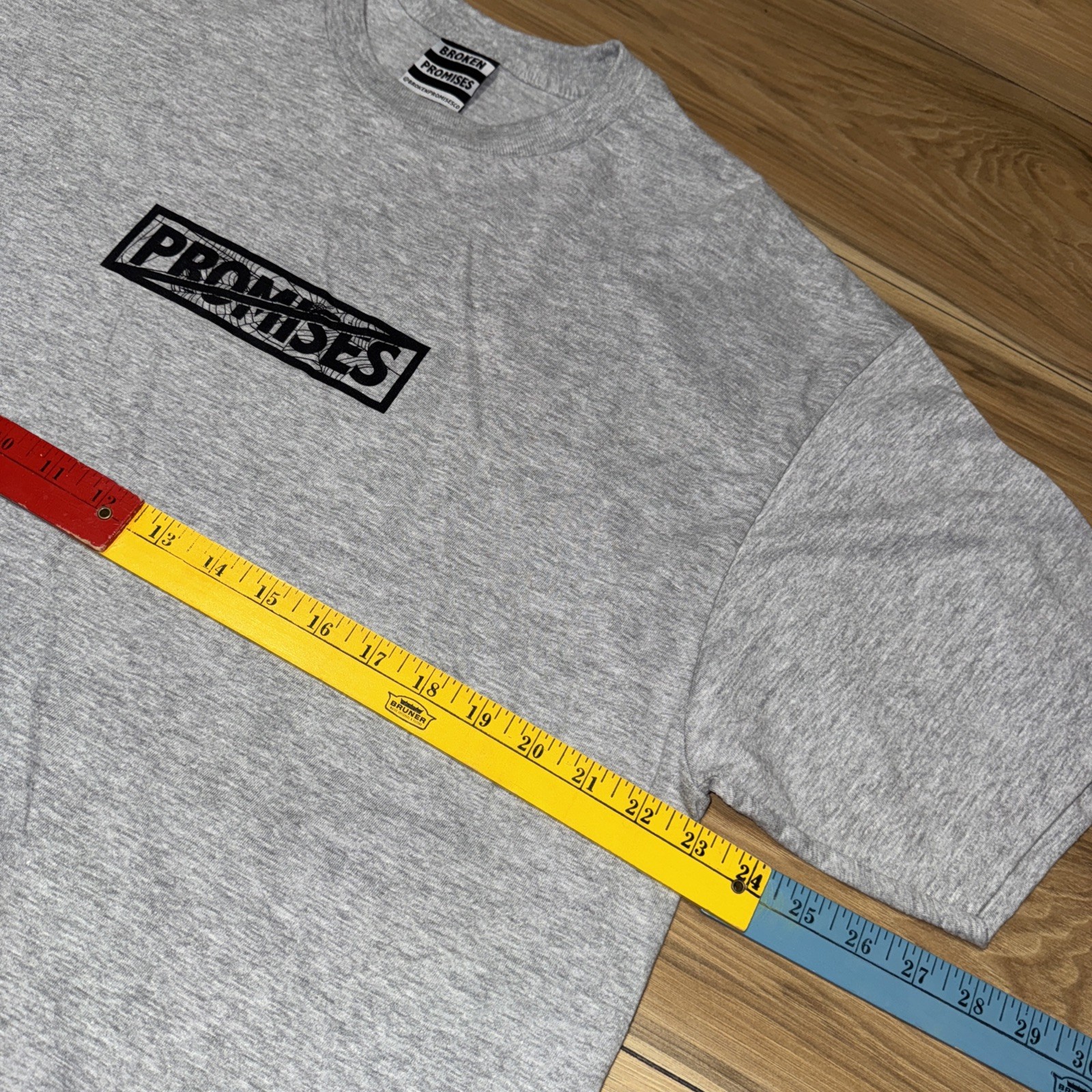 Broken Promises Devil Graphic T Shirt Mens XL Gray Japanese Text Streetwear NWOT gallery
