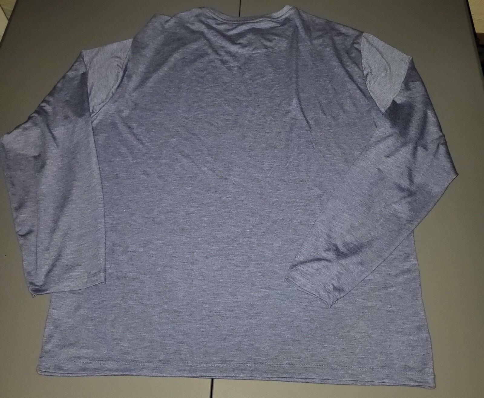 Anapo Long Sleeve Heathered Blue Crewneck Men Tee Size Large gallery