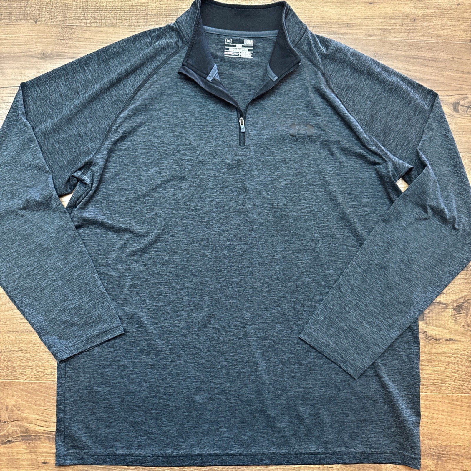 Under Armour Mens Large 1/4 Zip Pullover LS Loose HeatGear Gray Run Outdoors gallery