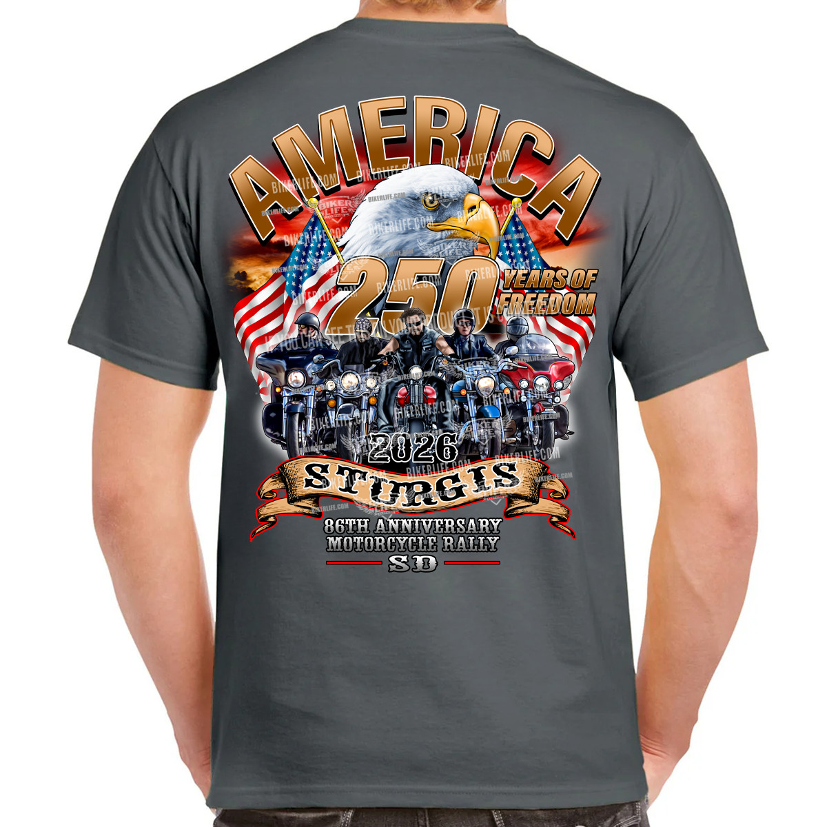 T-Shirt 2026 Sturgis Motorcycle Rally America Strong No Harley gallery
