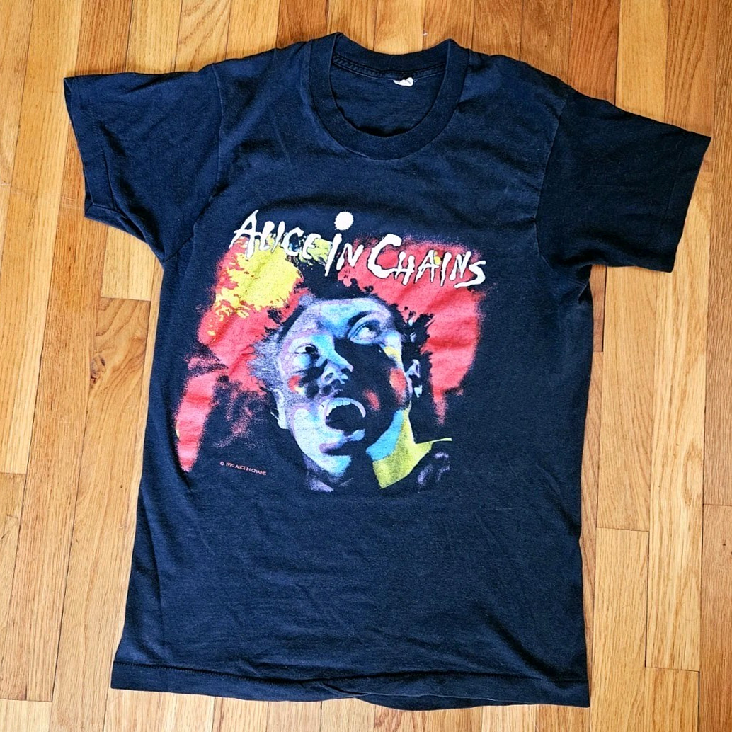 Vintage 90s Alice In Chains Facelift Tour T-Shirt Size Large Single Stitch gallery