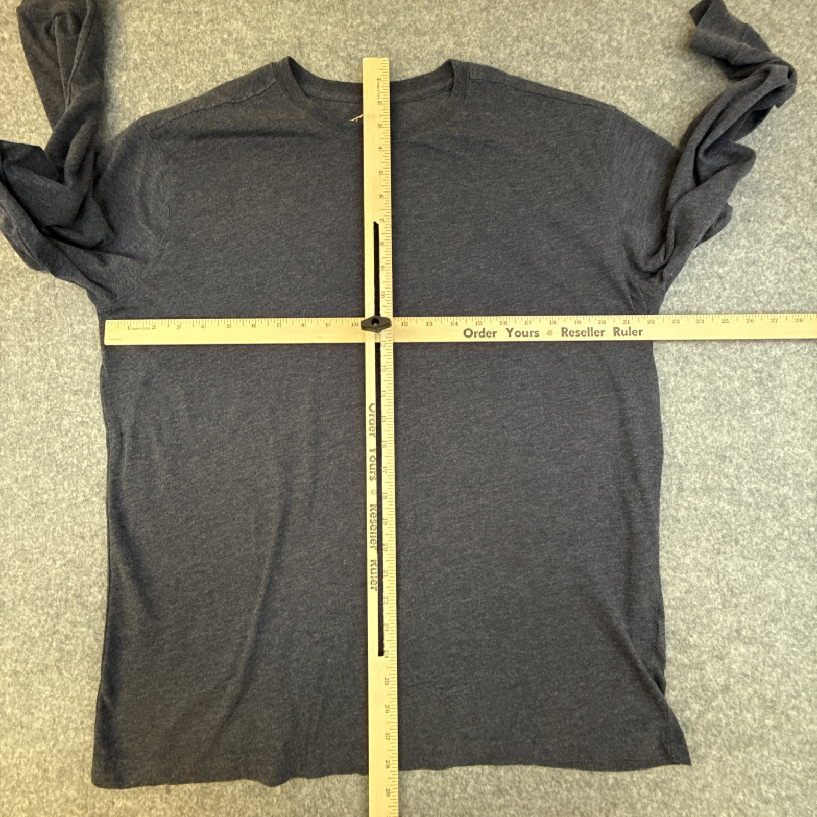 Blue Mountain Men’s Long Sleeve T Shirt Cotton Blend Easy Care Blue Size Large gallery