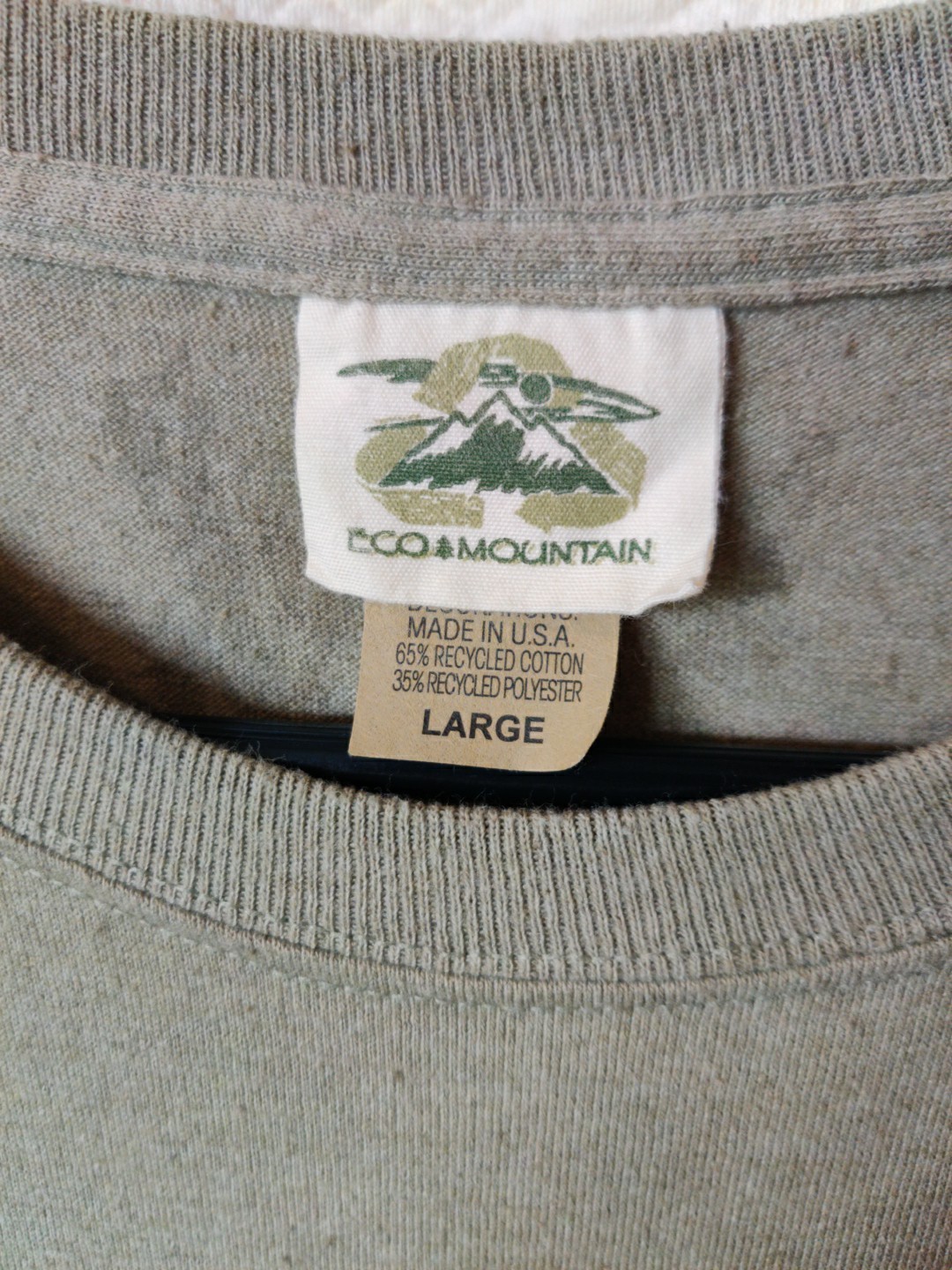 Eco Mountain Yellowstone National Park Graphic T-Shirt Mens Large Green Made USA gallery