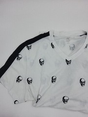 New INC, International Concepts Skull T Shirt White Size L