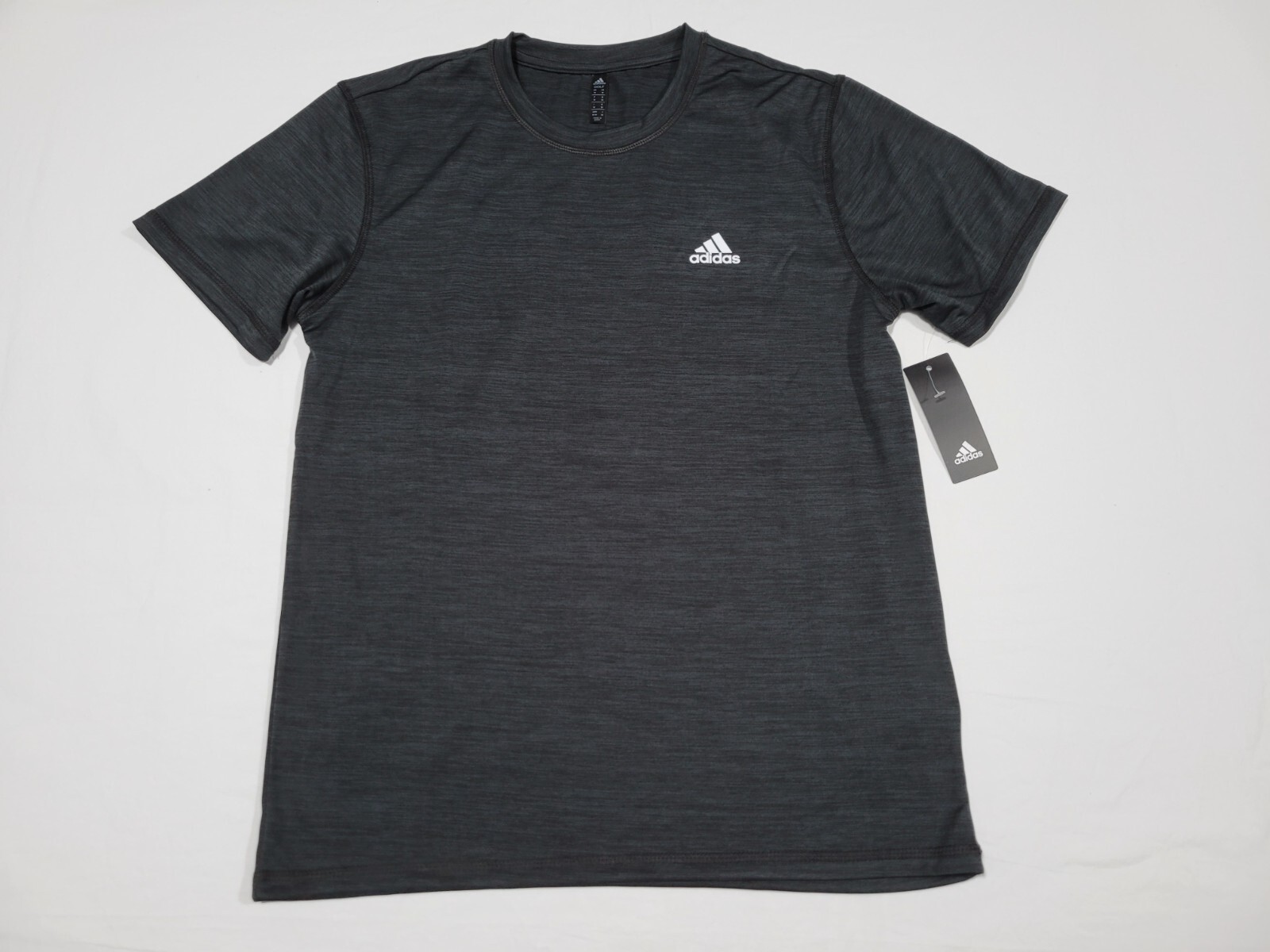 Adidas Men's Tech Tee Short Sleeve Sports Training Shirt Black Space Dye Crew gallery