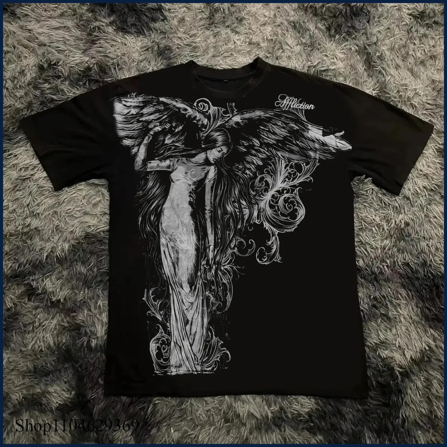 Y2K Gothic T Shirt Oversized Cotton Round Neck High Street Mens Women