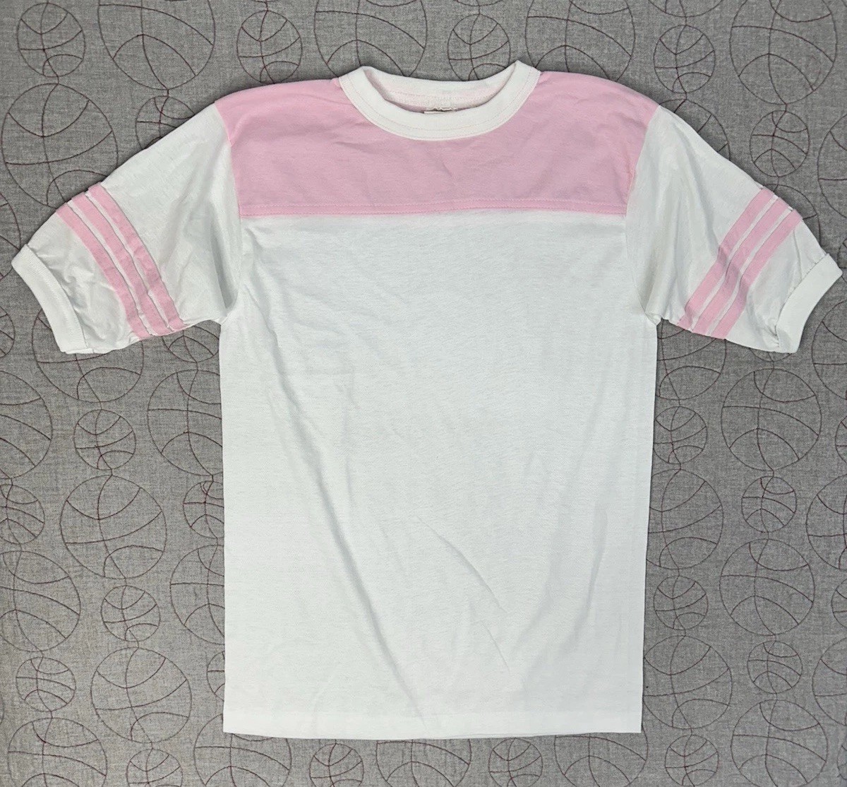 Deadstock Vintage 80s Single Stitch Classic Retro Ringer T-Shirt Adult Blank USA gallery