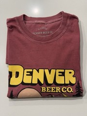 Denver Beer Co Graphic Tee Mountain Scene Washed Red XL Pre-Owned