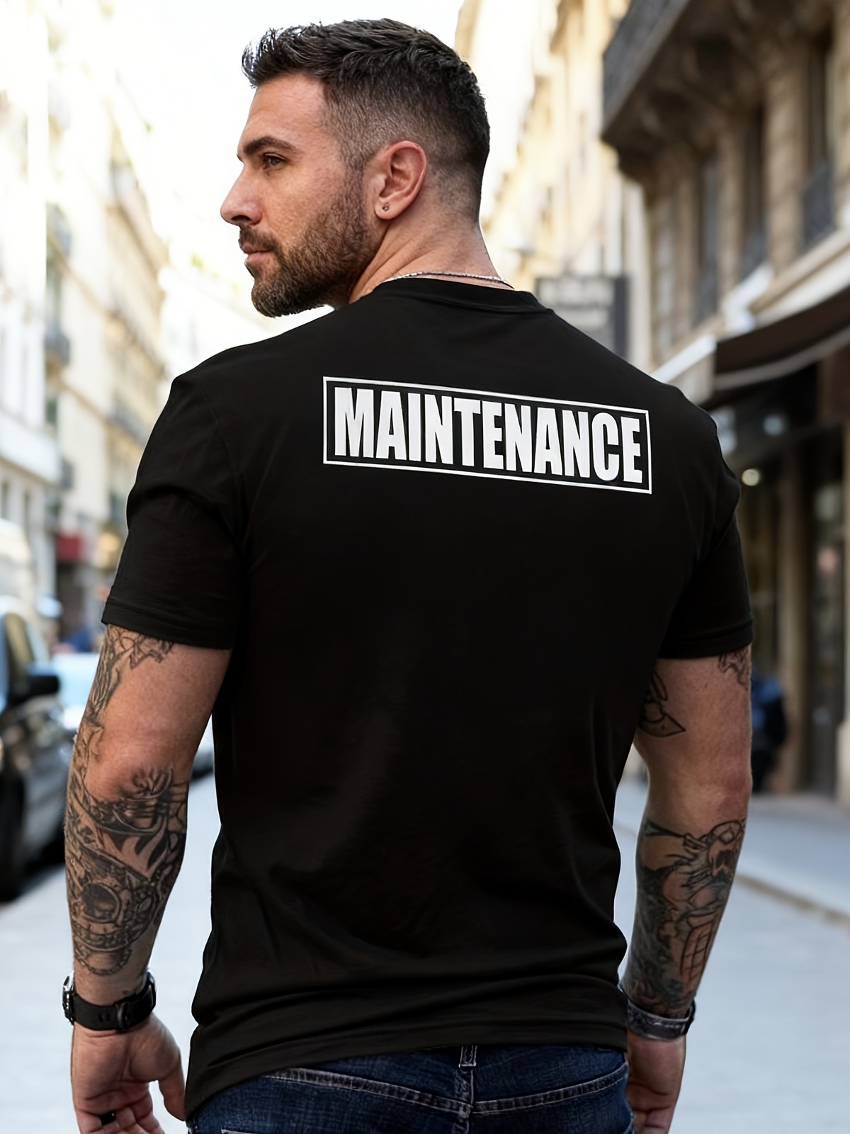 MenS Heavy-Duty Maintenance Repair T-Shirt – 100% Work Uniform Tee with MAINTE