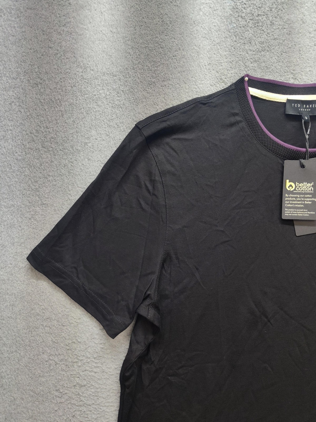 Ted Baker Shirt Mens Medium Black Crew Neck Modal Cotton Short Sleeve Tee gallery