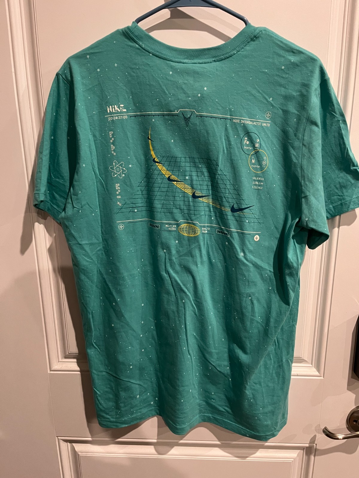 RARE 2017 Nike Atom Space Intergalactic Stars Teal Blue T-Shirt Men's Sz Medium gallery