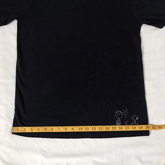 Peanuts Black Graphic T-Shirt Snoopy Linus Woodstock Asian Size L/ USA S/M