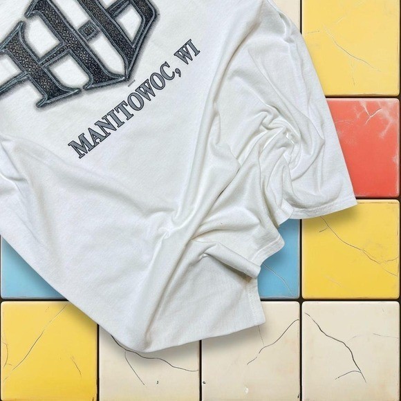 VTG Y2K Skull Harley Davidson Shirt Biker Motorcycle White Grunge Tank Top SZ XL gallery