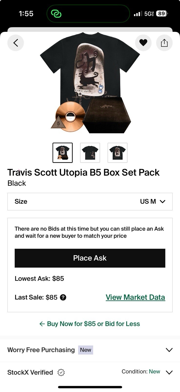 Travis Scott Topia B5 Box Set Pack Mens Medium
