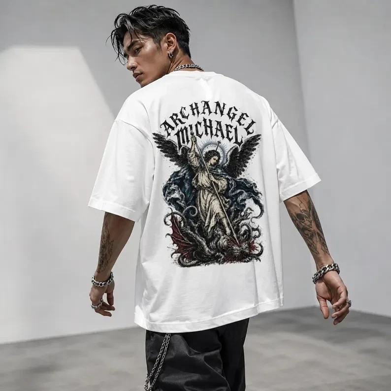Archangel Michael Shirt: Christian Streetwear Faith Apparel Catholic T-Shirt