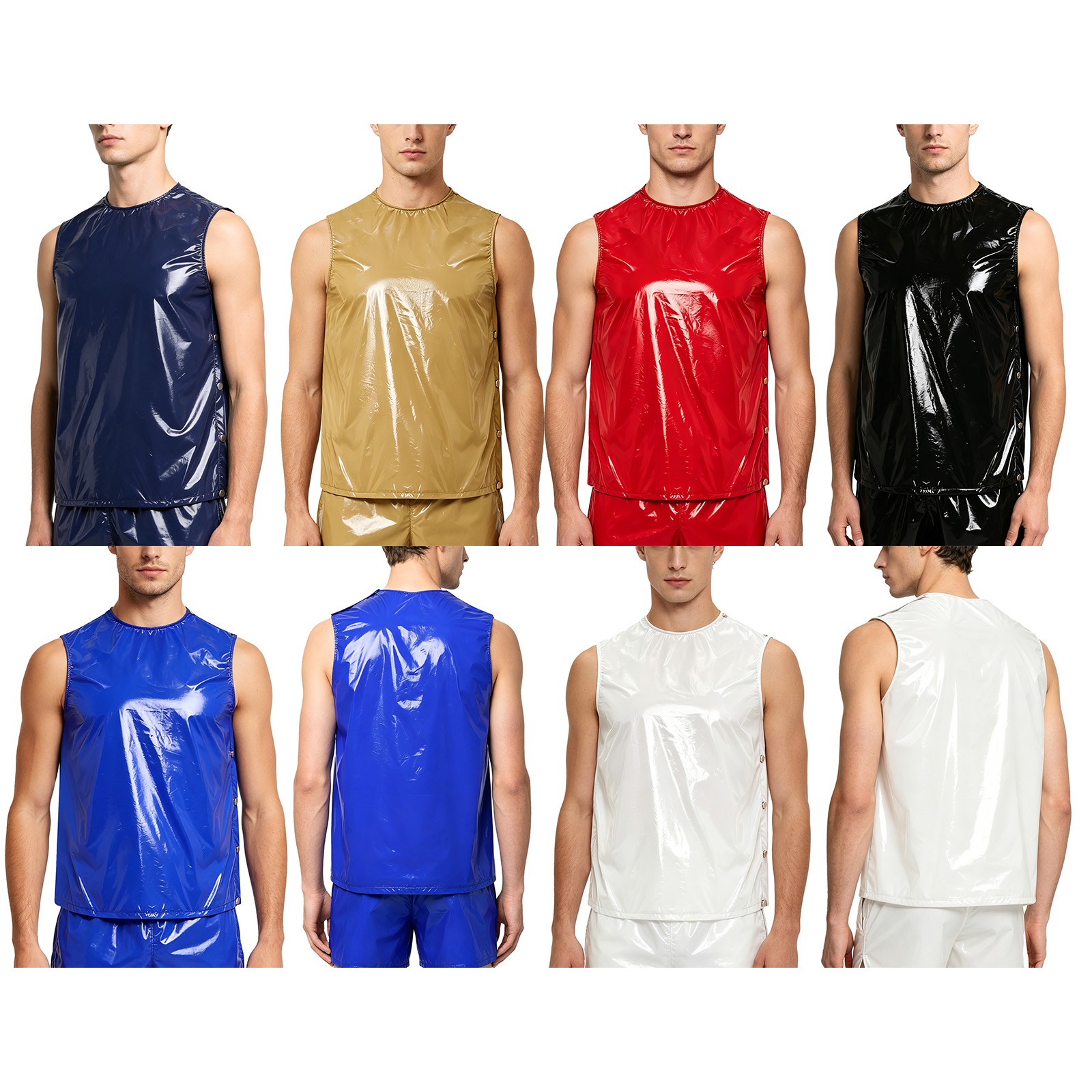 Recovery Shirt Men O Neck Tear Away Vest Sleeveless Muscle Top T-shirt Gym Shirt gallery