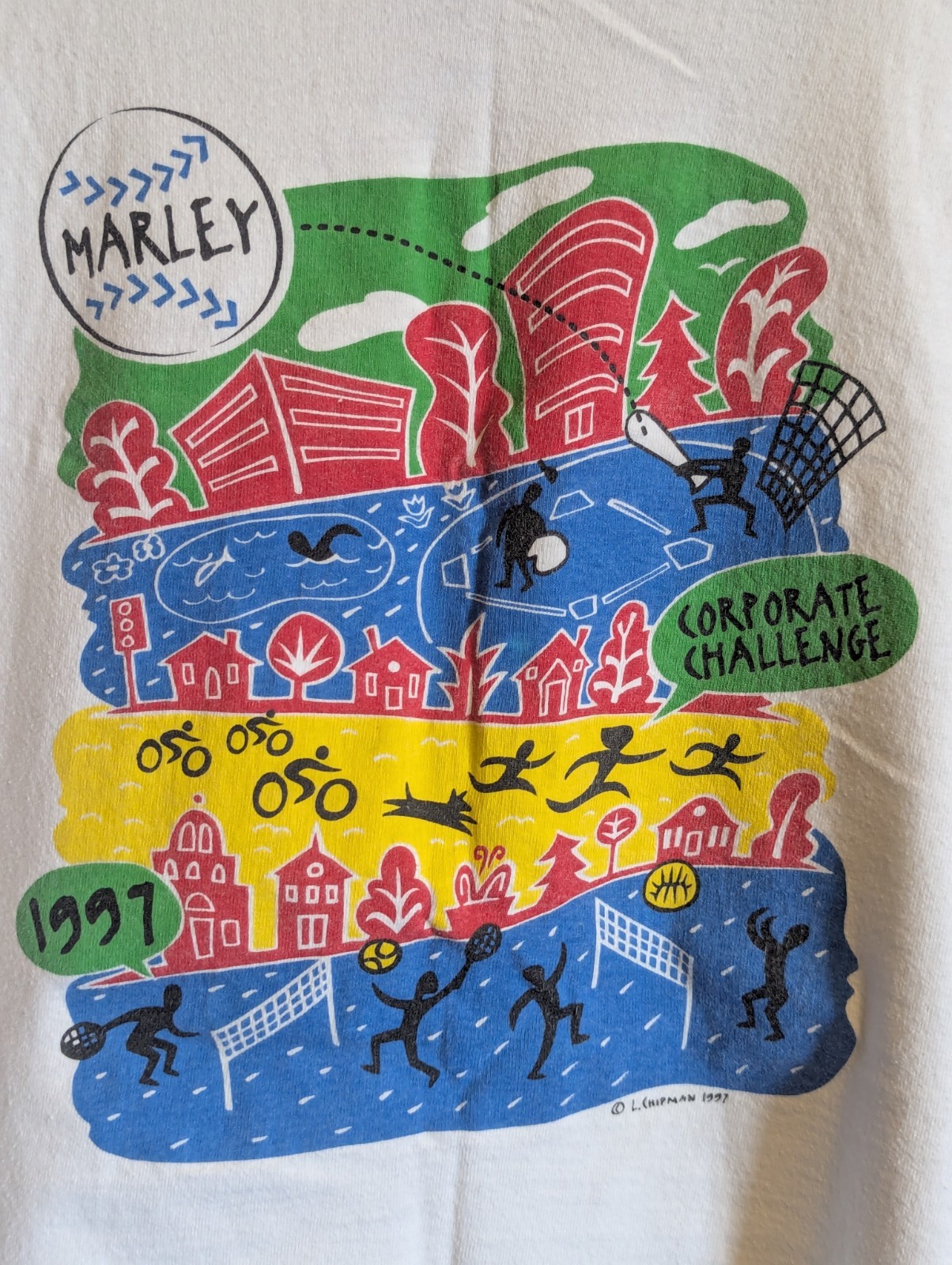 Vintage 90s Single Stitch Hem Marley 1997 Corporate Challenge Tank Top Unisex gallery