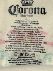 NWT Corona Cerveza Extra Tee Beige With Front/Back Graphic Bottle/Floral Mix/L
