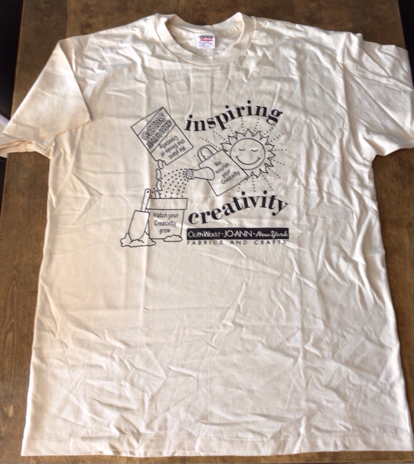 Rare Vintage 90’s JoAnn Fabrics Cloth World Inspiring Creativity Tshirt Unused gallery