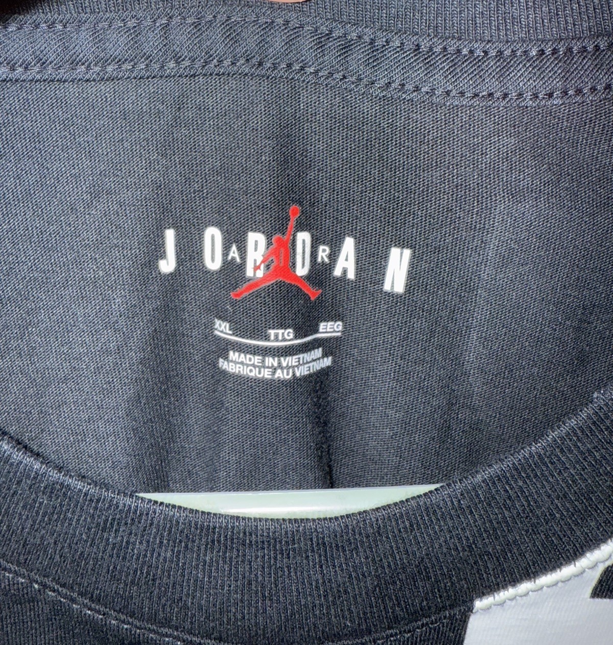 Men's Air Jordan T-Shirt Black Spell-Out Jumpman 2XL NBA gallery