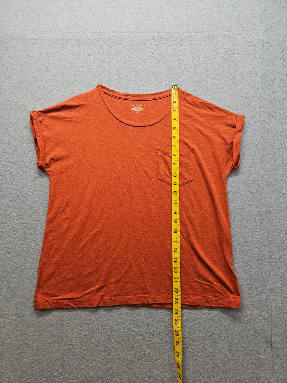 Max Studio Men T Shirt M Burnt Orange Short Sleeve Pocket Moisture Wicking Tee gallery