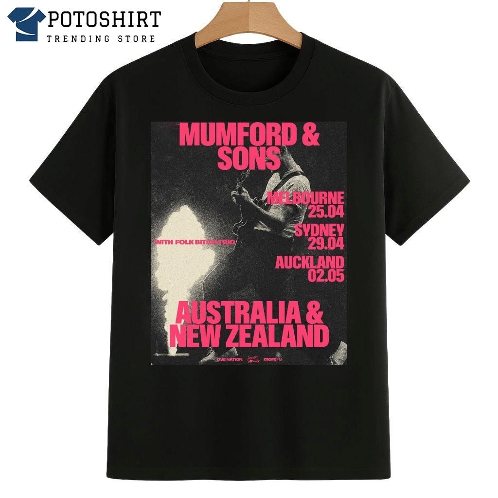 Mumford And Sons Australia And New Zealand 2026 Tour Shirt H129