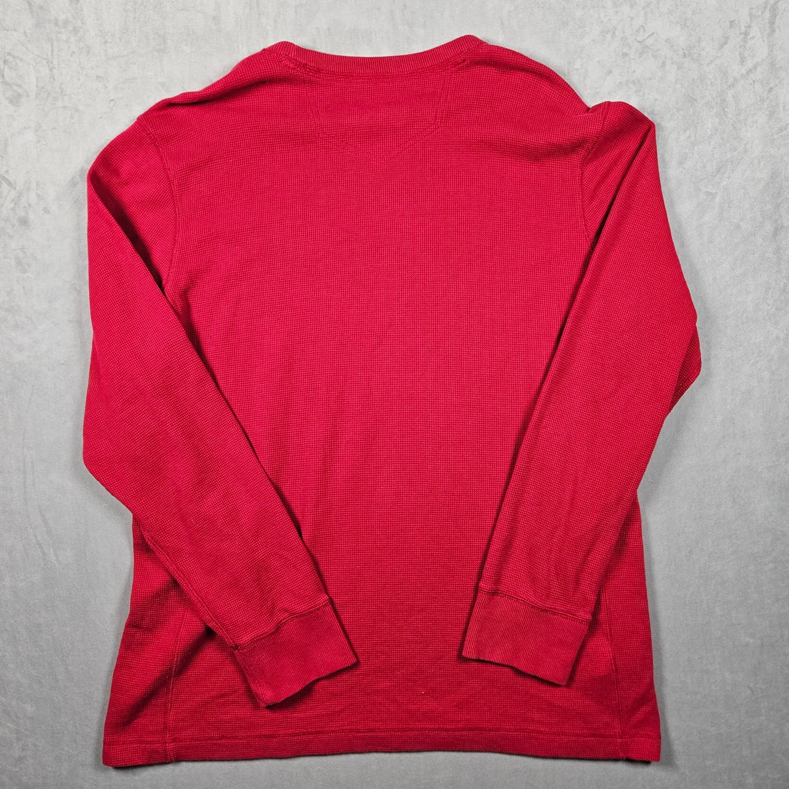 Eddie Bauer Shirt Mens Red Tall XL Waffle Knit Thermal Black Lab Graphic Crew gallery