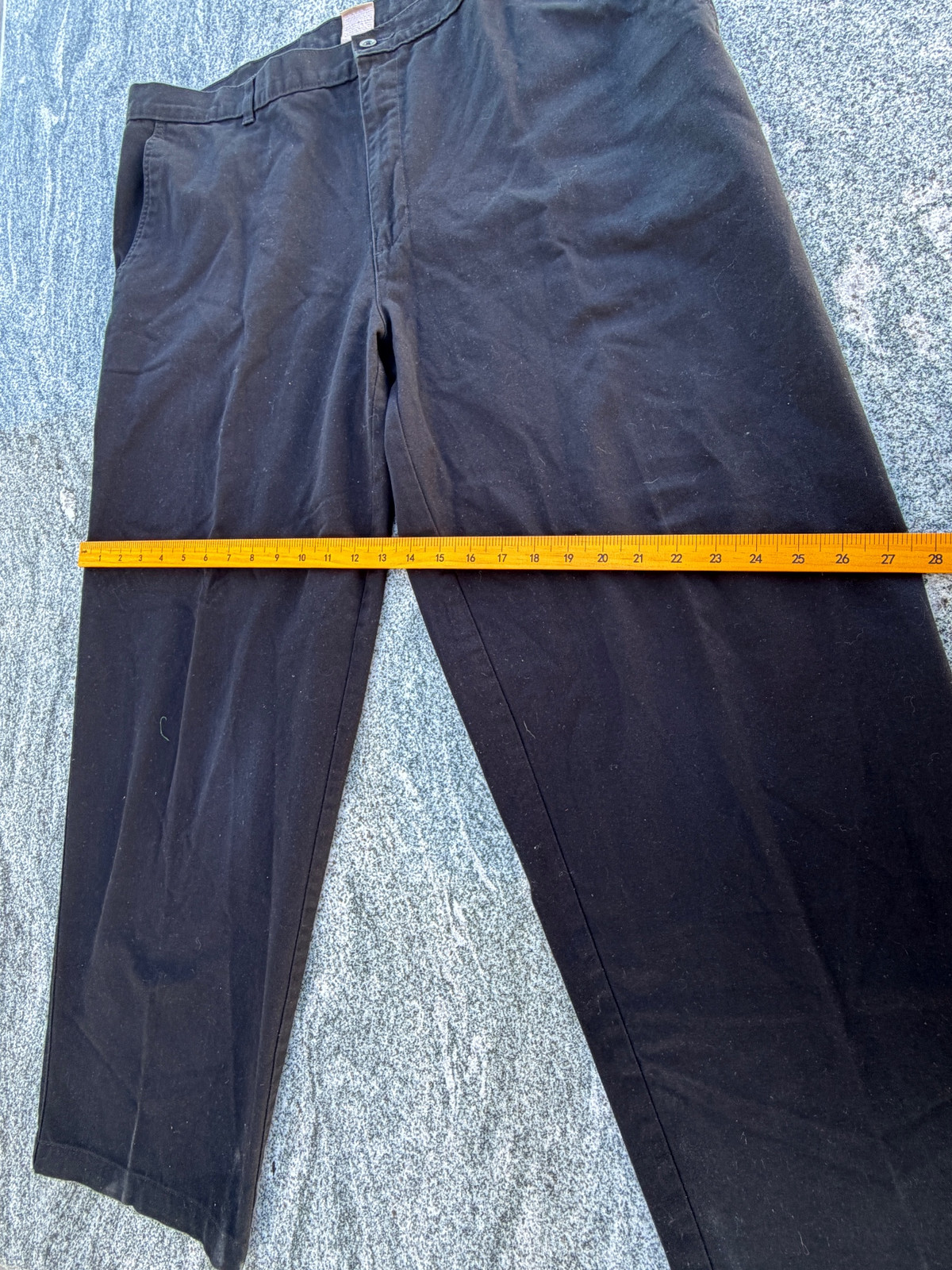 Vintage Black Cotton Unisex Trousers Classic Straight-Leg gallery