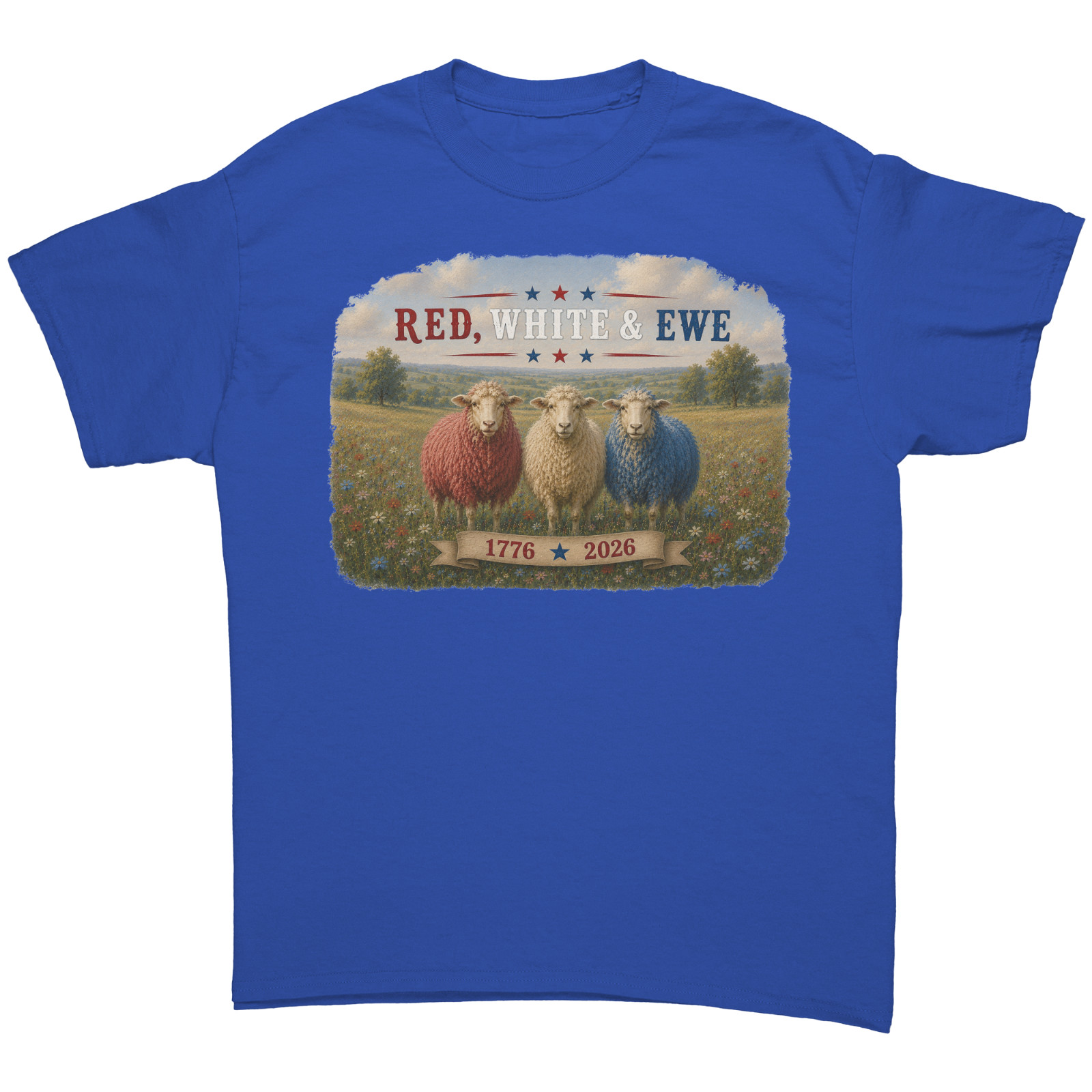 Cute Patriotic Red White & Ewe Tshirt July 4th Shirt Funny Sarcastic Sheep Tee gallery