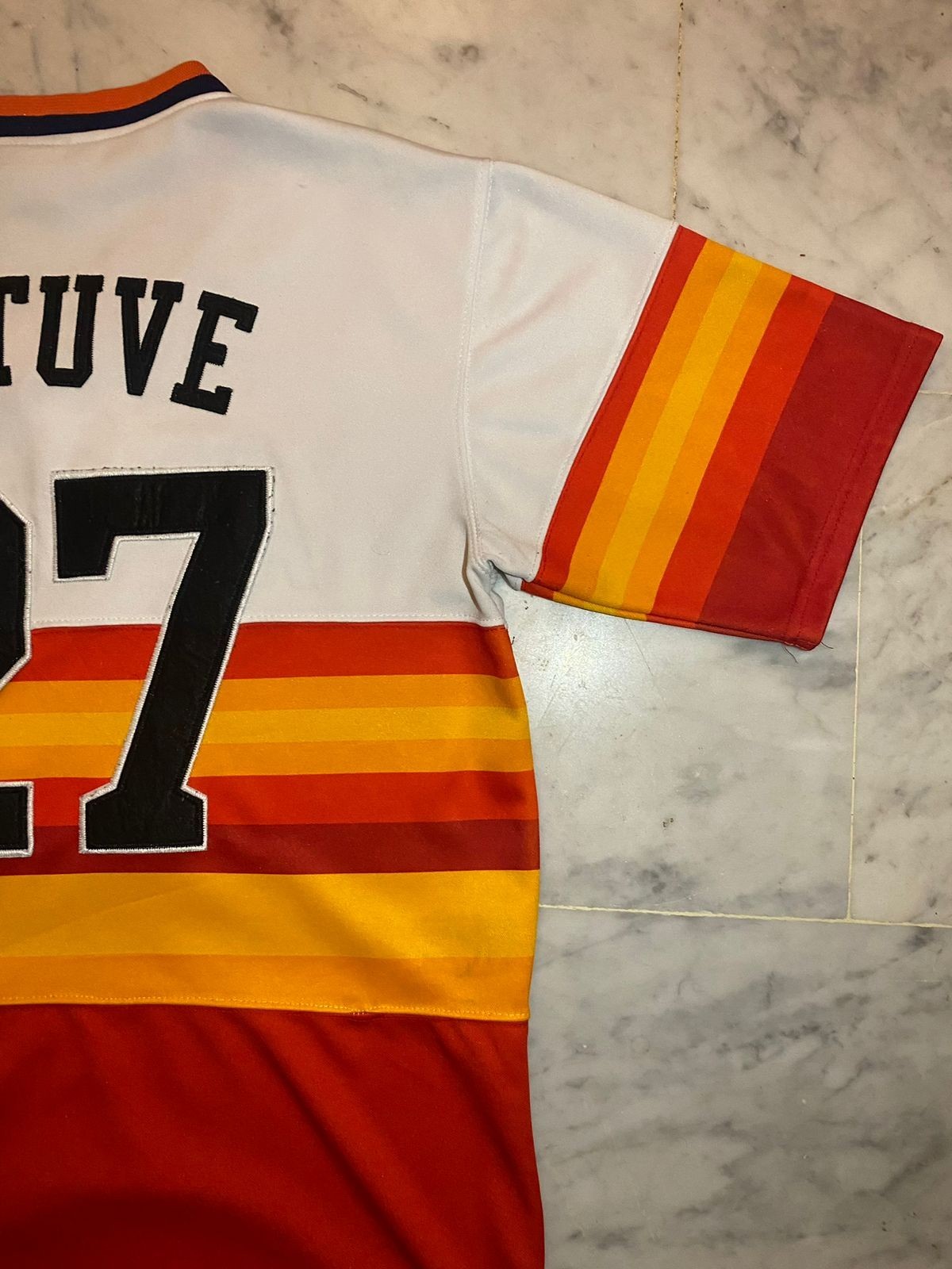 Vintage 90s Houston Astros Majestic Cooperstown Collection Rainbow Jersey L gallery