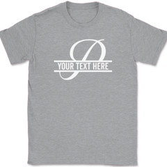 Letter P Monogram Your Text Here Custom T-Shirt Personalize Family Tee