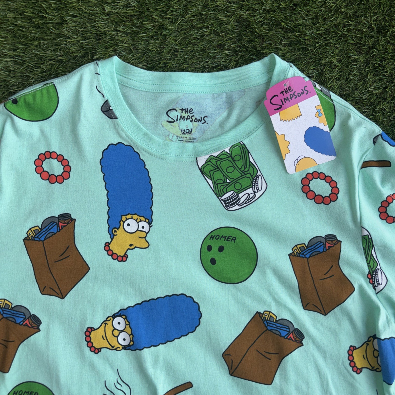 THE SIMPSONS Men’s All Over Print Tee Shirt Size Large NWT gallery