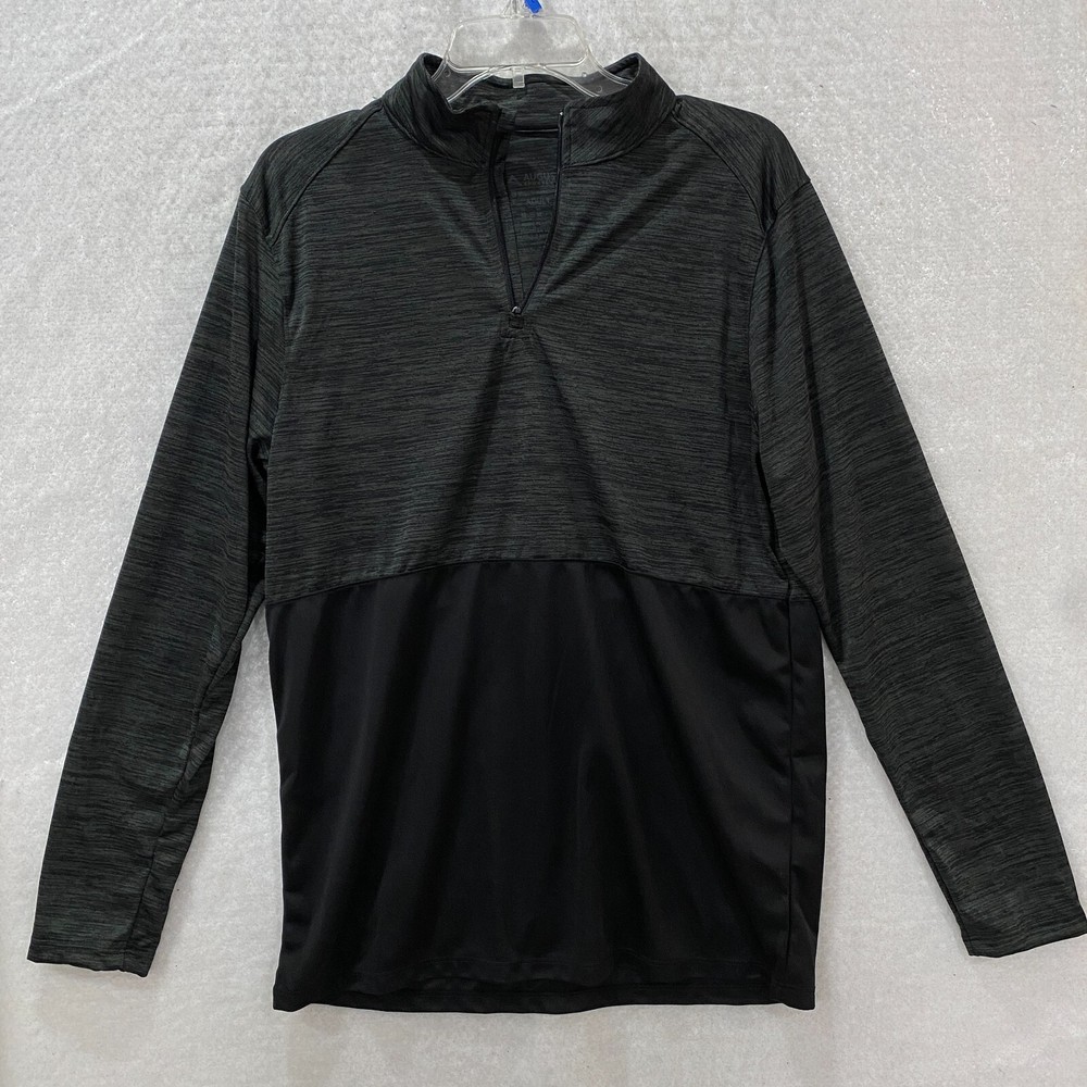 Augusta Sportswear Athletic Top Men’s M Black 1/4 Zip Long Sleeve Semi Sheer