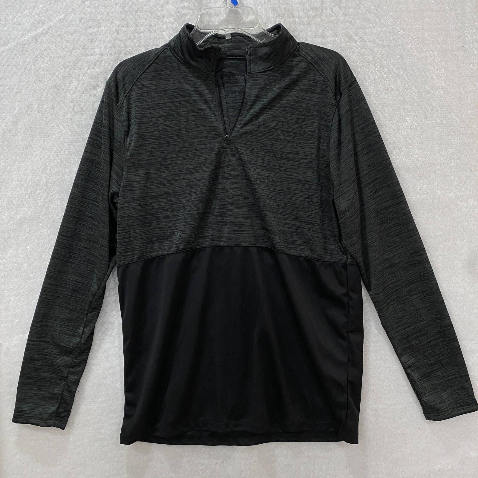 Augusta Sportswear Athletic Top Men’s M Black 1/4 Zip Long Sleeve Semi Sheer