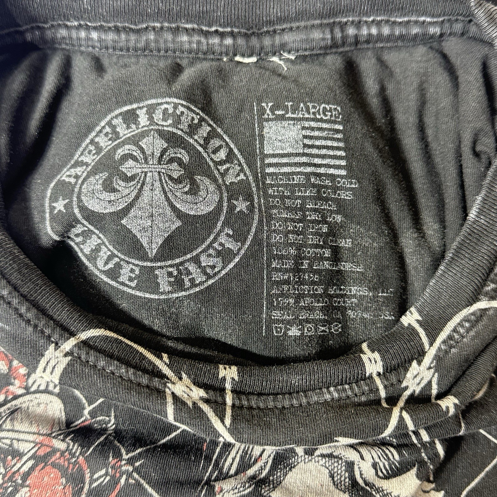 Affliction × Haunted Mound Bloody AngelT-Shirt Black Wash Size XL Sematary gallery