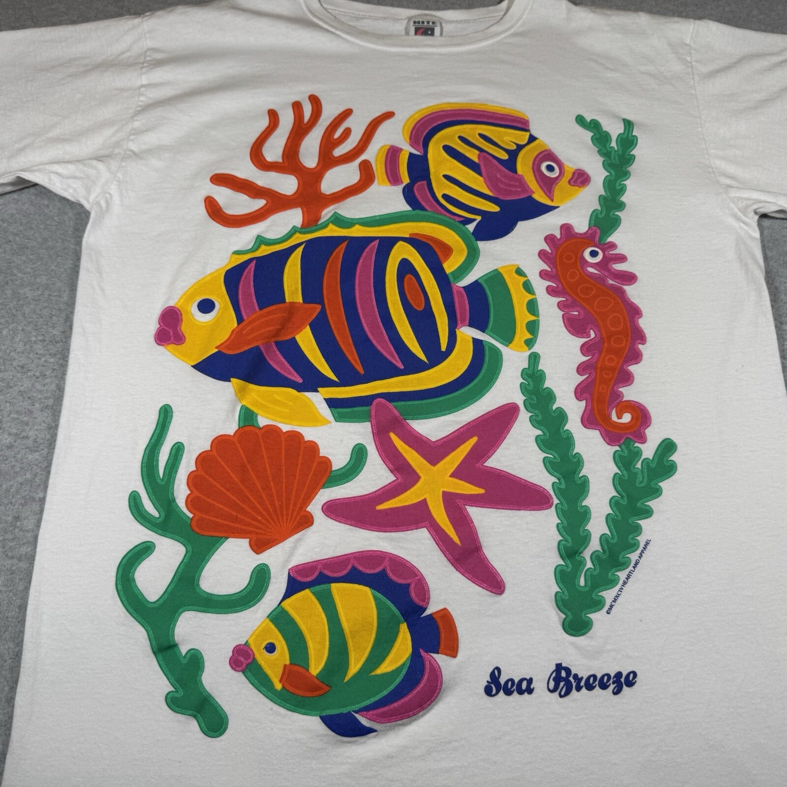 Vintage Nite Shirt Adult One Size fits All Made in USA Fish Tropical Casual gallery