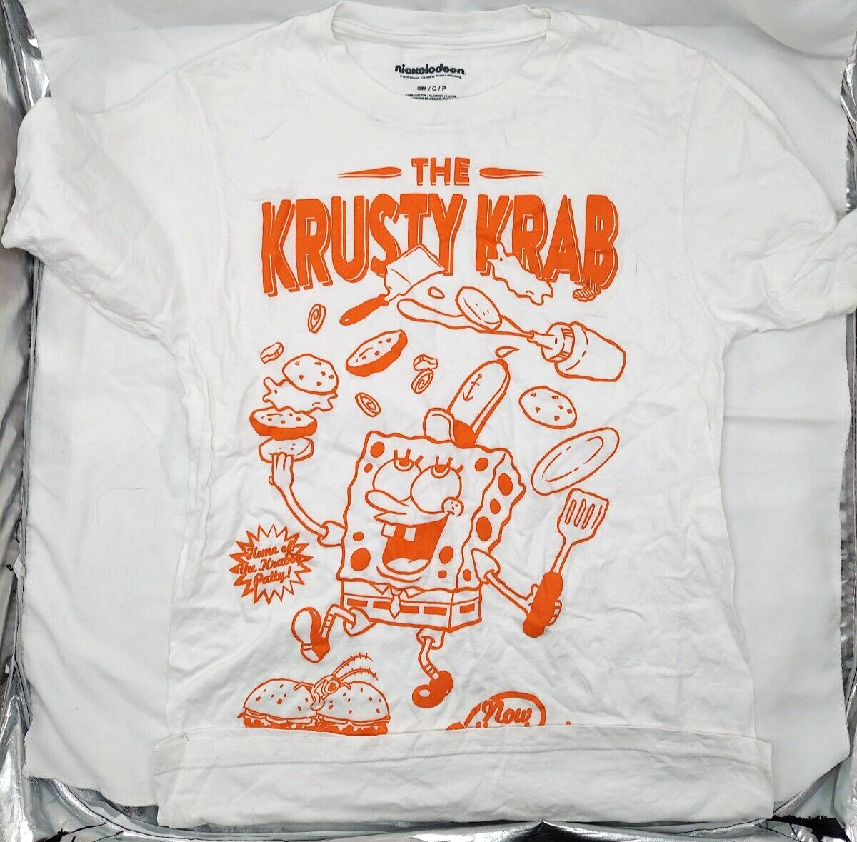 T-Shirt Nickelodeon Spongebob Square Pants "The Krusty Krab" Small Uni White gallery