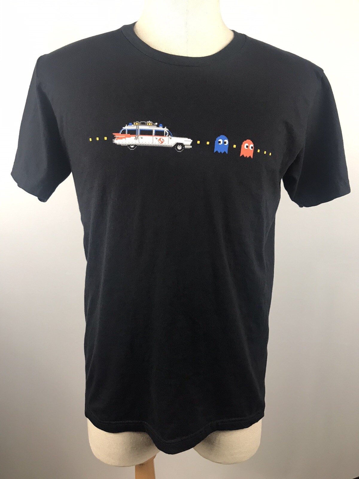American Apparel T-Shirt Mens Large Crew Neck Tee Ghostbusters Play Pac-Man gallery