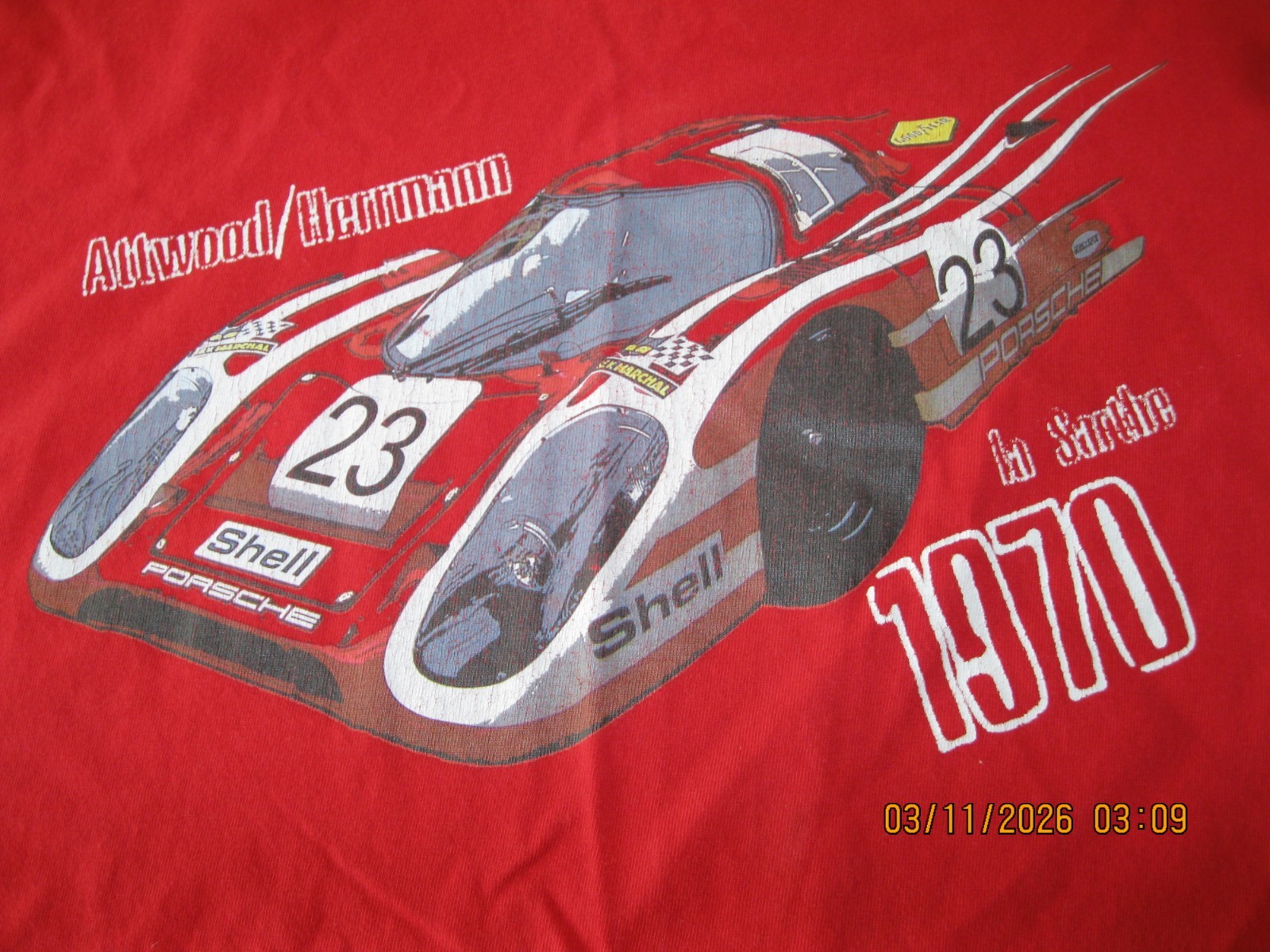 VINTAGE 917 1970 RACE WINNER SHIRT Herrmann / Attwood RED T SHIRT SZ XL gallery
