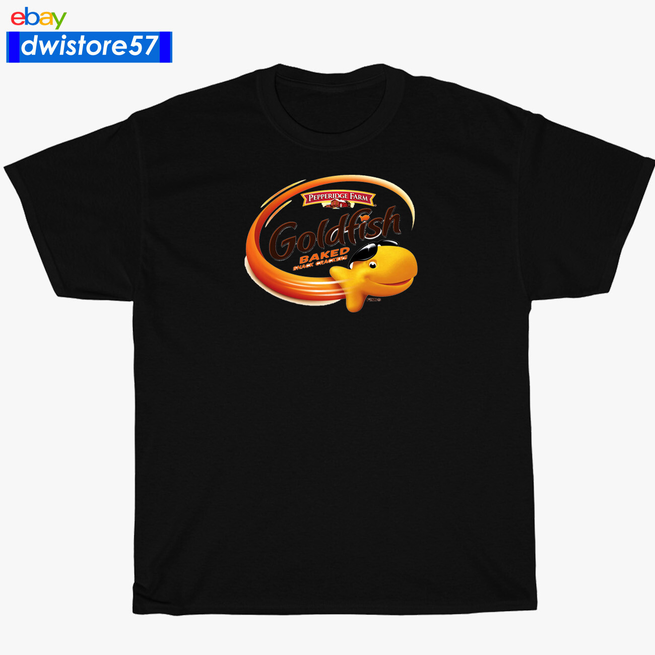 New Goldfish Food Snack Logo Black/Navy/White/Grey Men's T-Shirt S-5XL gallery
