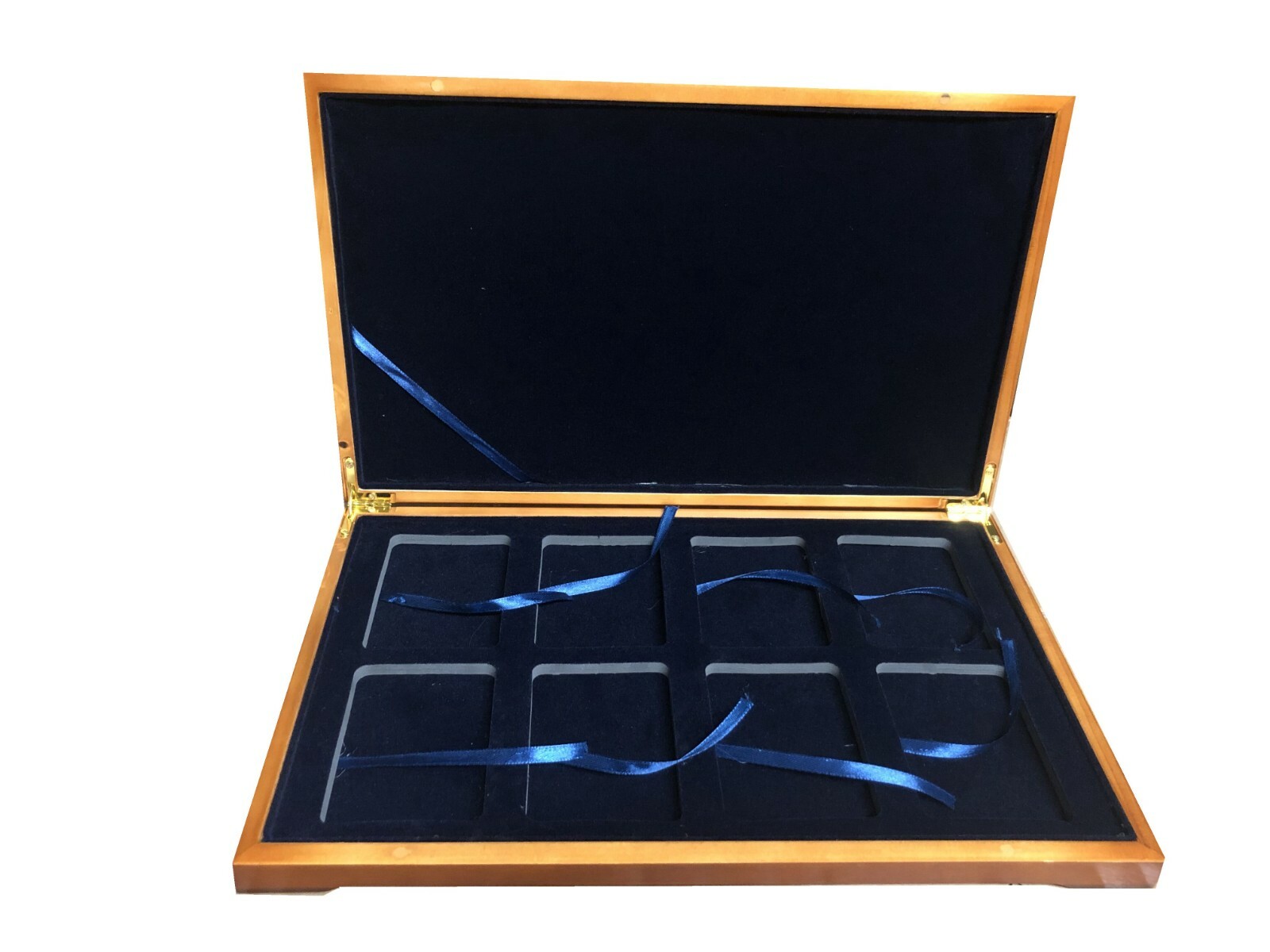 Solid Wood Display Storage Box Case for 8 Certified Coin Holder Slab PCGS or NGC