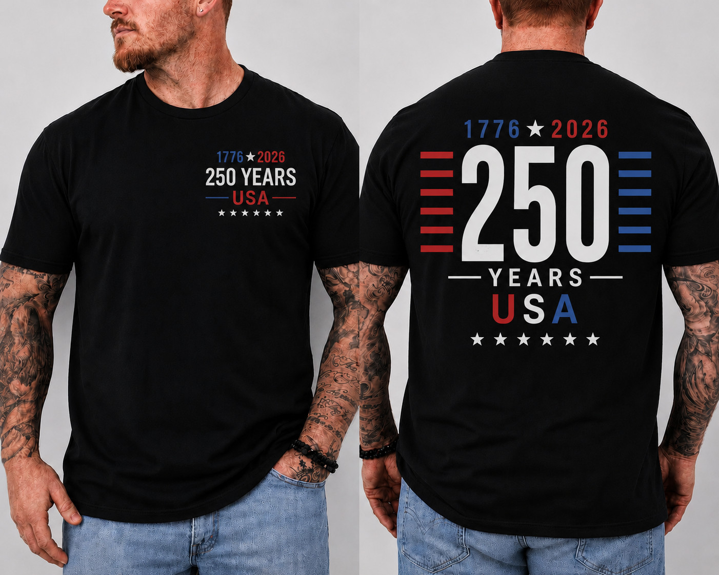 Patriotic USA Flag Zip Polo Shirt Men 1776-2026 Freedom Golf Shirt S-5XL gallery