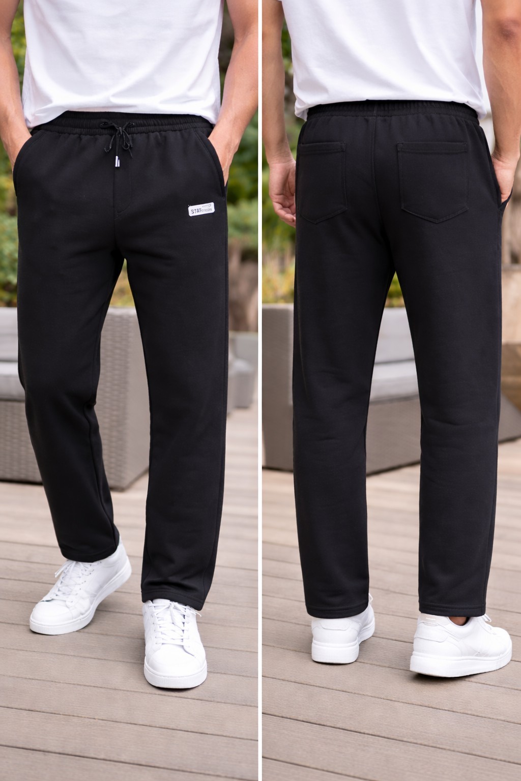 NEW Men’s Casual Trousers Black With Fleece Lining US M READ DESCRIPTION