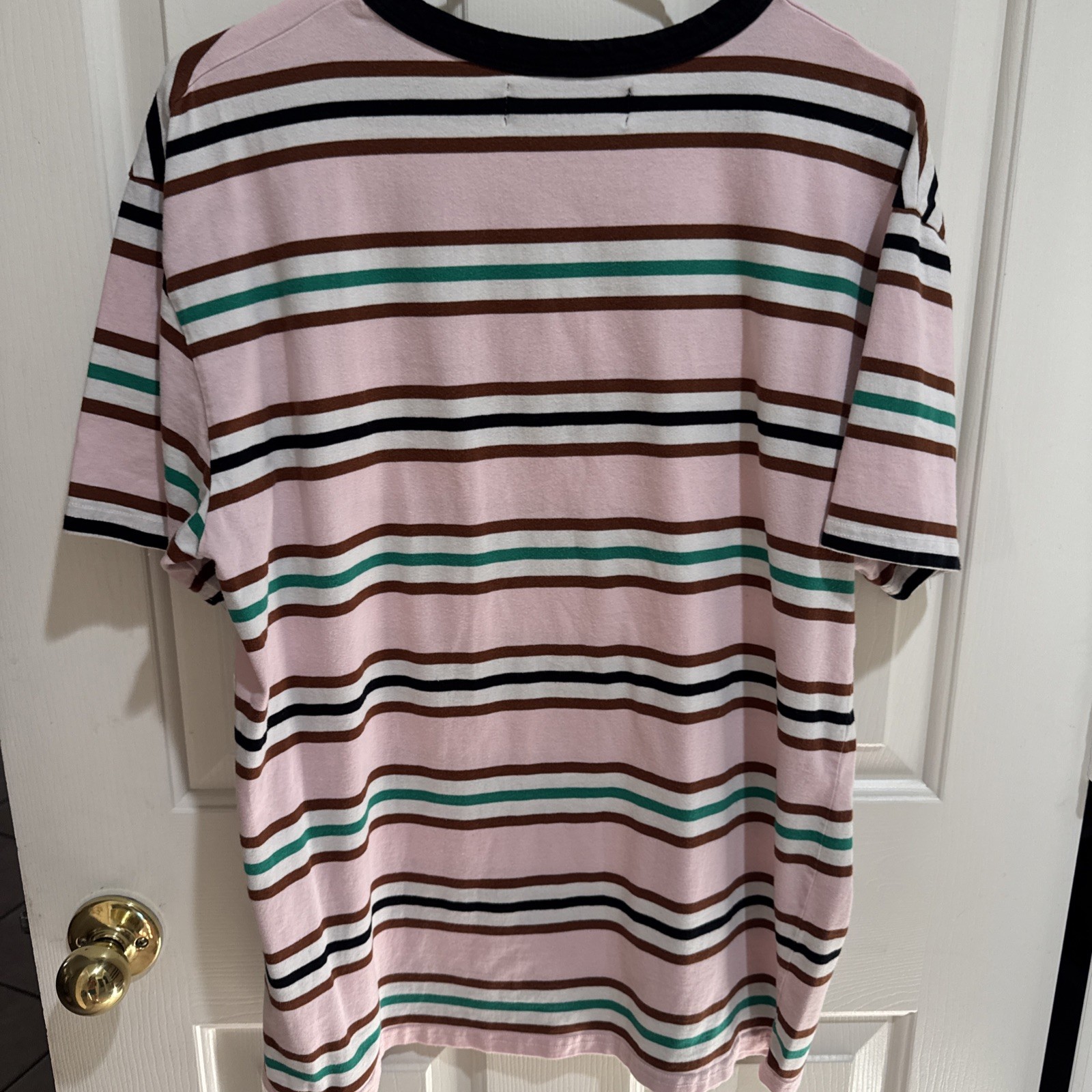 Civil Regime Striped T-Shirt Pink Men’s Sz LG Trendy Crew Neck Streetwear EUC gallery