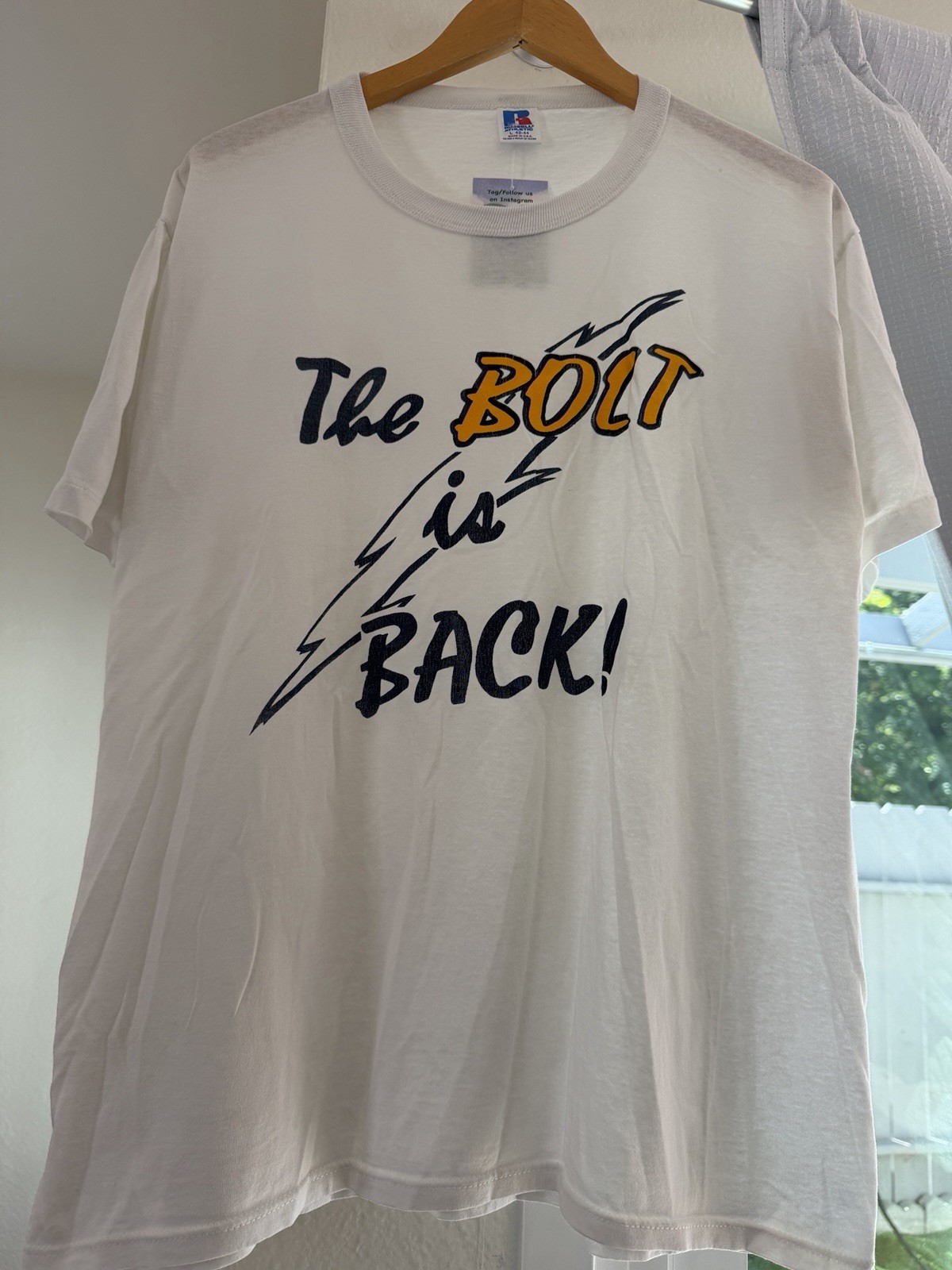 Vintage 90s San Diego Chargers The Bolt is Back Blue Large T-Shirt