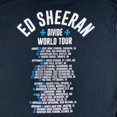 Ed Sheeran Divide World Tour 2018 Concert Graphic T-Shirt Black XL Ei-Lo