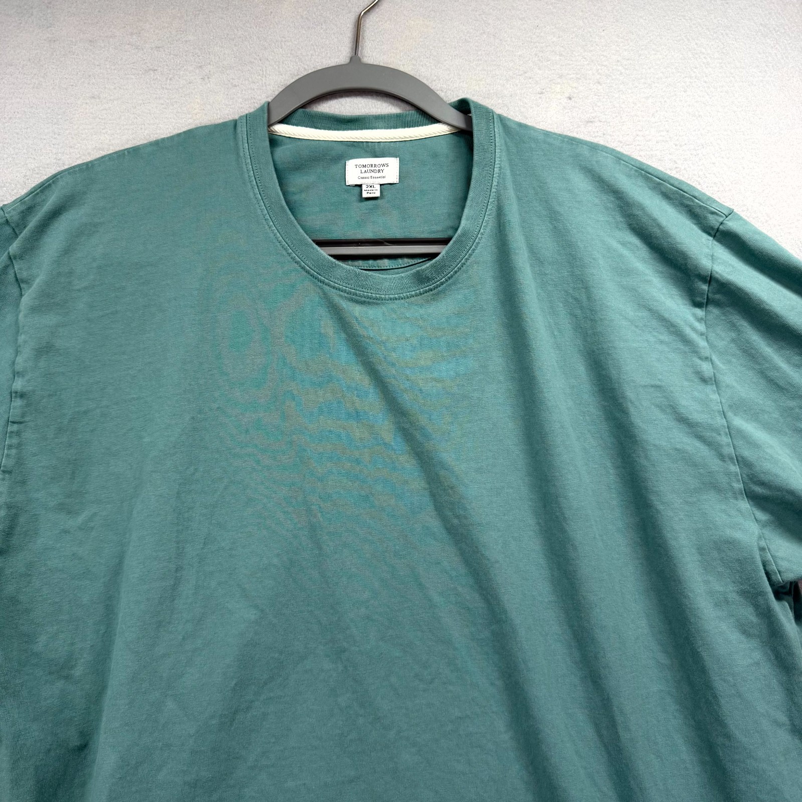 Tomorrows Laundry Classic Essential T-Shirt Mens XXL Teal Everyday Wear Crew gallery